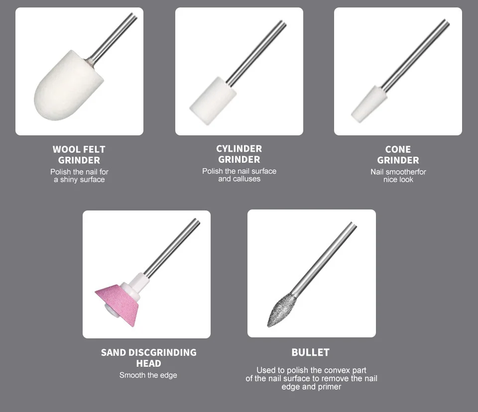 35000RPM Electric Nail Drill Machine - Portable Rechargeable E-File Manicure Set with Low Heat & Low Vibration 8 35000rpm electric nail drill portable manicure set spu906601108798 desc 8