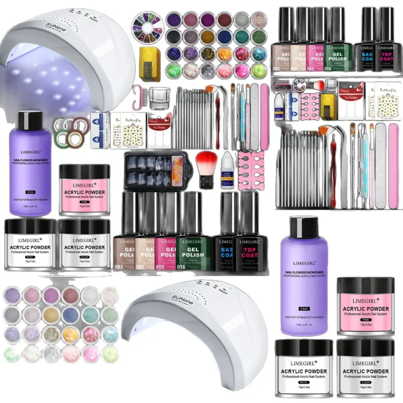 Acrylic Nail Kit With Uv Light Limegirl Set Spu1013841802079 6