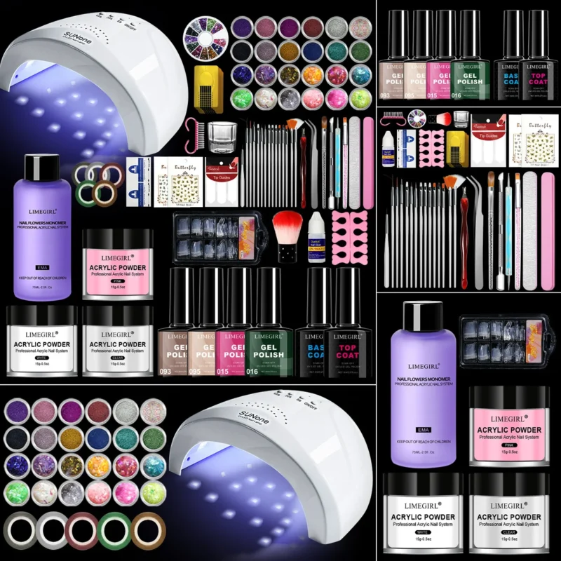 Acrylic Nail Kit With Uv Light Limegirl Set Spu1013841802079 3