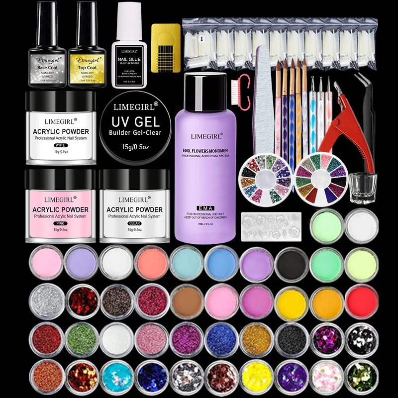 acrylic nail kit with uv light limegirl set spu1013841802079 desc 4