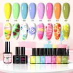 Blooming Gel Nail Polish Set 8 Colors Marble Effect Watercolor UV/LED Soak Off Gel