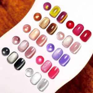 Cat Eye Gel Nail Polish - Limegirl 10 Colors Magnetic Shimmer Soak Off UV LED Gel with Magnet Tool