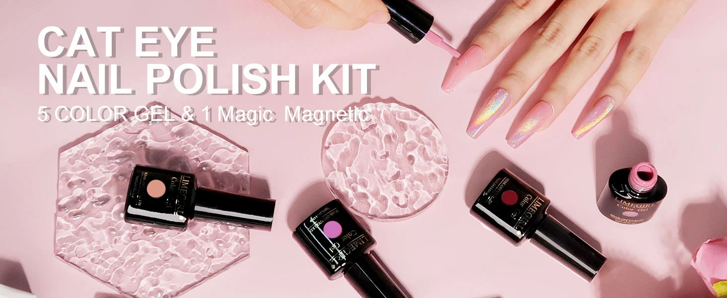Cat Eye Nail Gel Set - Super Bright Sparkling Aurora Magnetic Gel Polish for Professional Nail Art - Limegirl Soak-Off UV LED 10 cat eye nail gel set sparkling aurora spu998103952513 desc 10