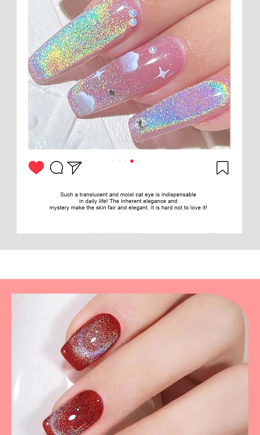 Cat Eye Nail Gel Set - Super Bright Sparkling Aurora Magnetic Gel Polish for Professional Nail Art - Limegirl Soak-Off UV LED 20 cat eye nail gel set sparkling aurora spu998103952513 desc 20