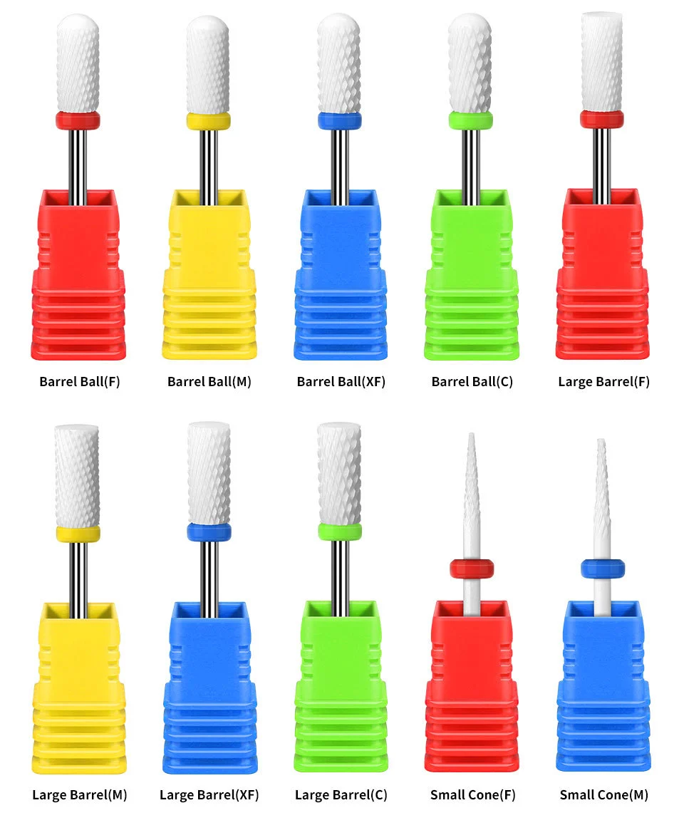 Ceramic Nail Drill Bits Professional Gel Polish Remover and Cuticle Clean Tools for Electric Manicure Machines 2 ceramic nail drill bits manicure tools spu934563745342 desc 2