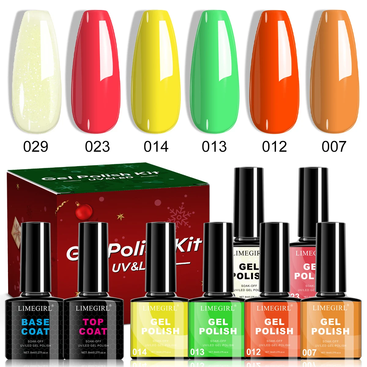 Christmas Nail Art Kit Limegirl 9-Color UV Gel Polish Set with Festive Stickers, Rhinestones, and Manicure Tools 11 christmas nail art kit limegirl gel polish spu998549389869 desc 11