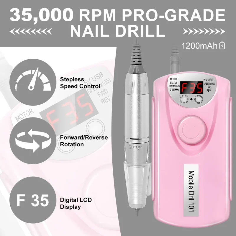 Electric Nail Drill 35000rpm Rechargeable Spu993775822661 4