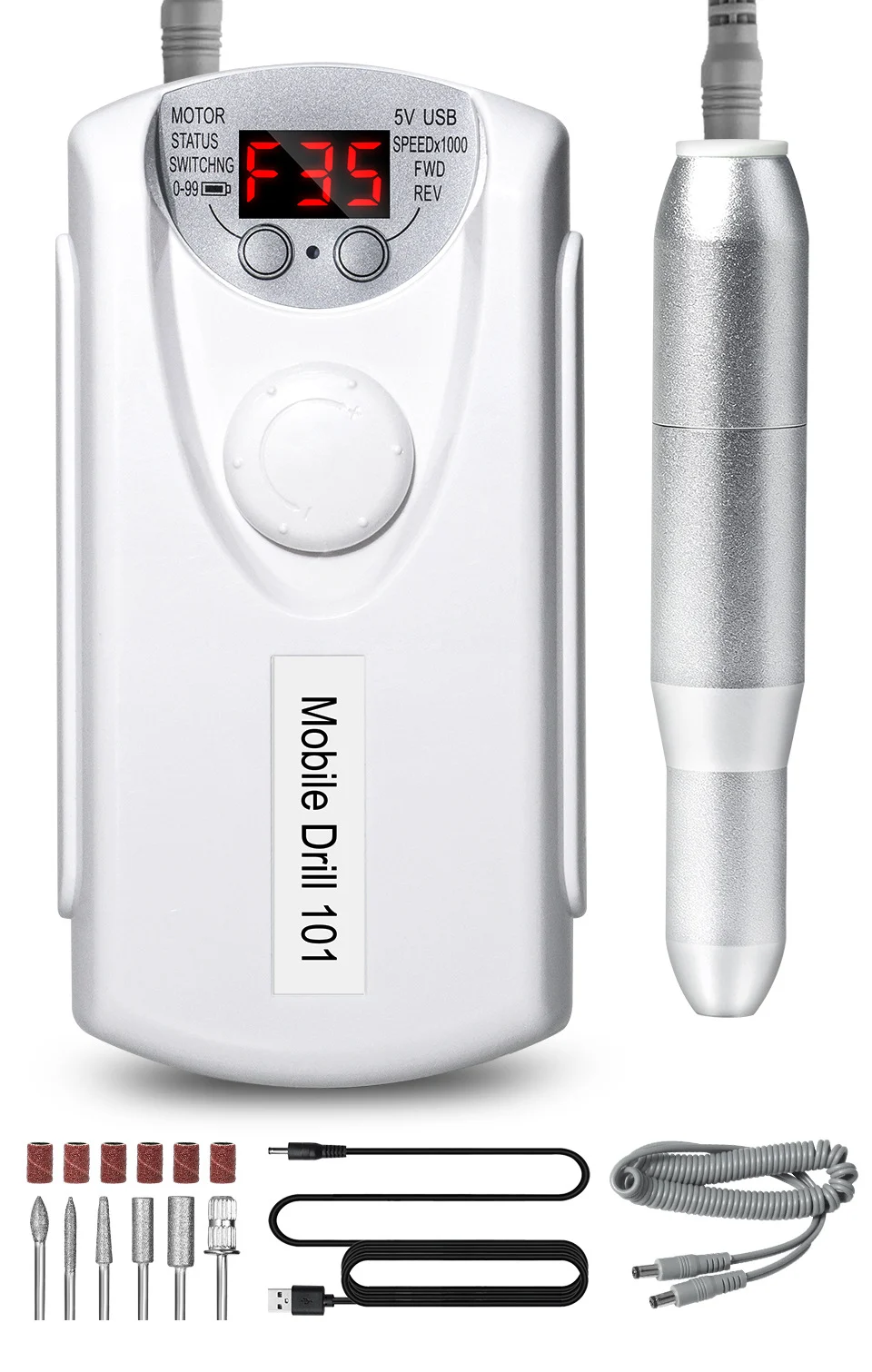 Electric Nail Drill 35000 RPM Rechargeable Portable Manicure Polisher with LED Display 11 electric nail drill 35000rpm rechargeable spu993775822661 desc 11