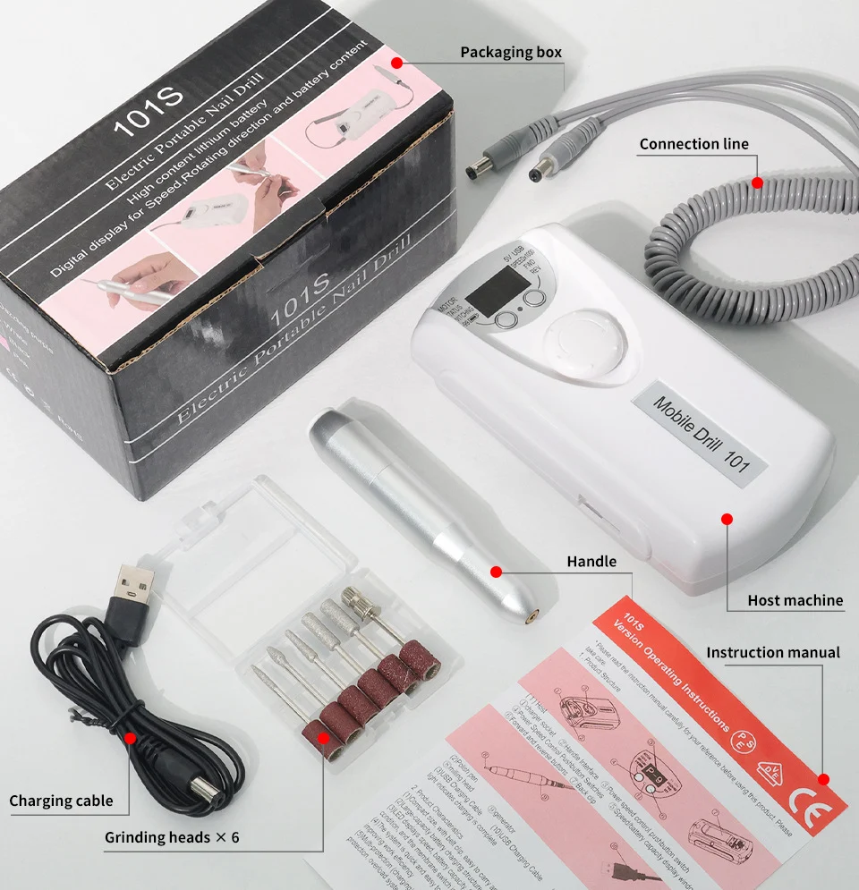 Electric Nail Drill 35000 RPM Rechargeable Portable Manicure Polisher with LED Display 17 electric nail drill 35000rpm rechargeable spu993775822661 desc 17