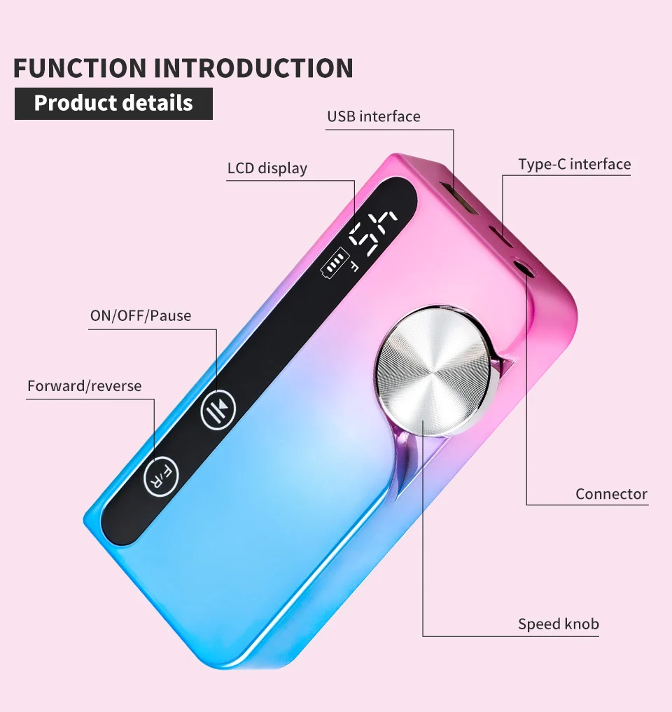 electric nail drill 45000rpm portable efile spu848004326237 desc 2