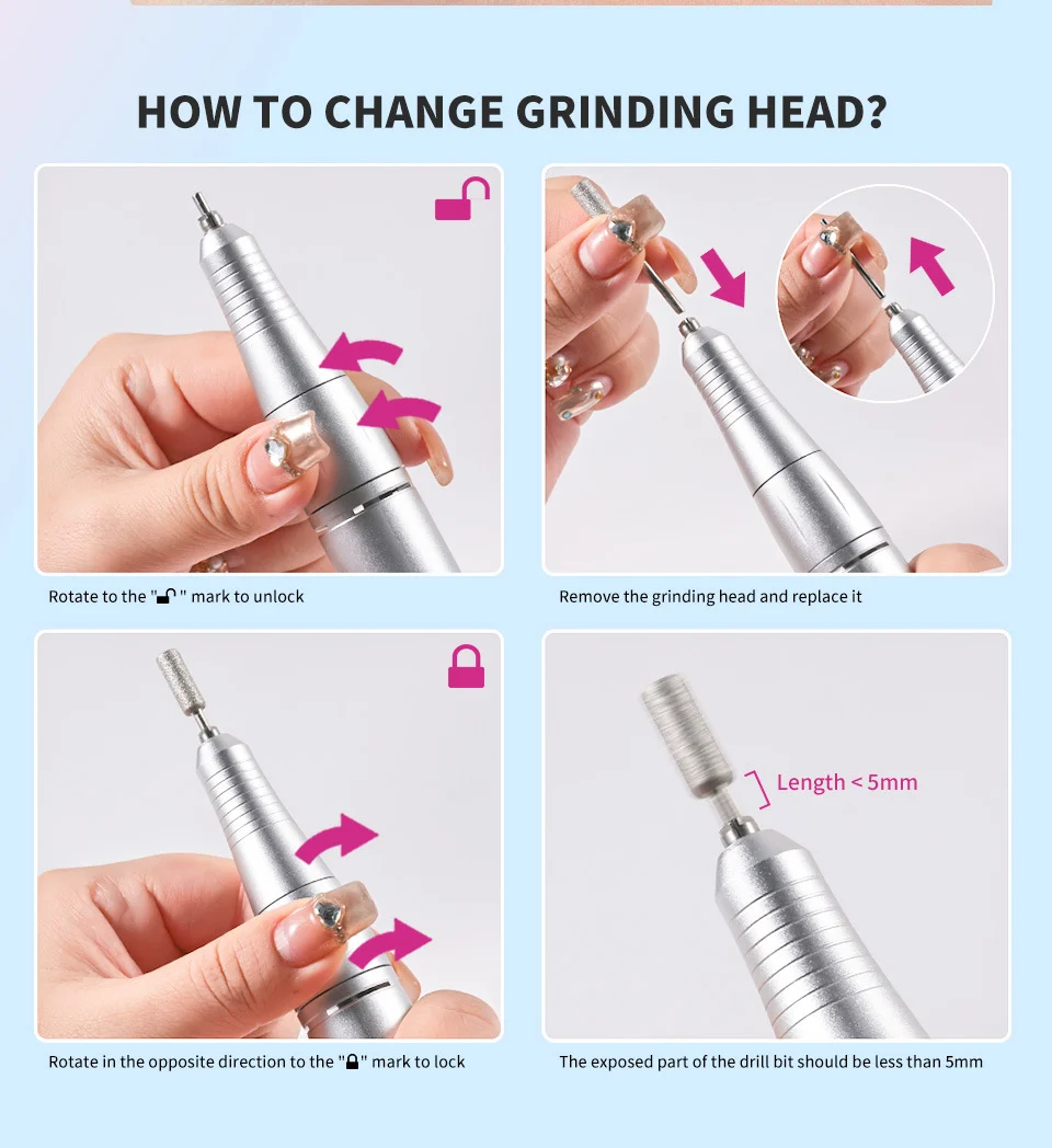 electric nail drill 45000rpm portable efile spu848004326237 desc 5