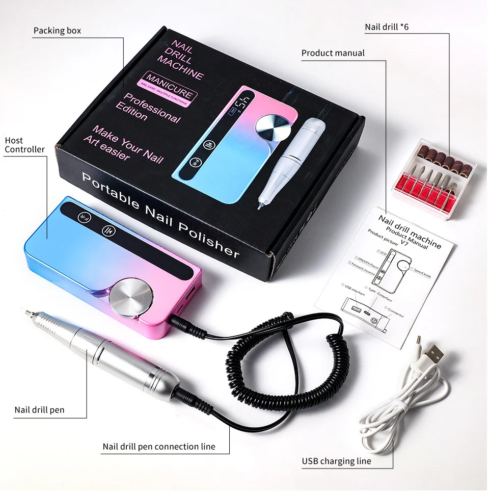 electric nail drill 45000rpm portable efile spu848004326237 desc 8