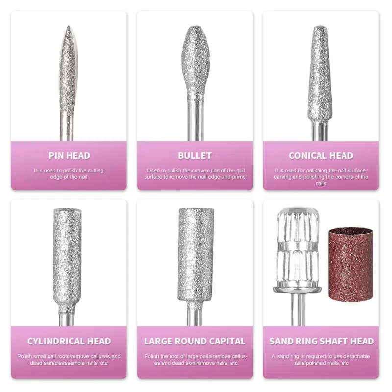 Electric Nail Drill Machine 45000 RPM Professional Portable Rechargeable Manicure Pedicure Tool Kit