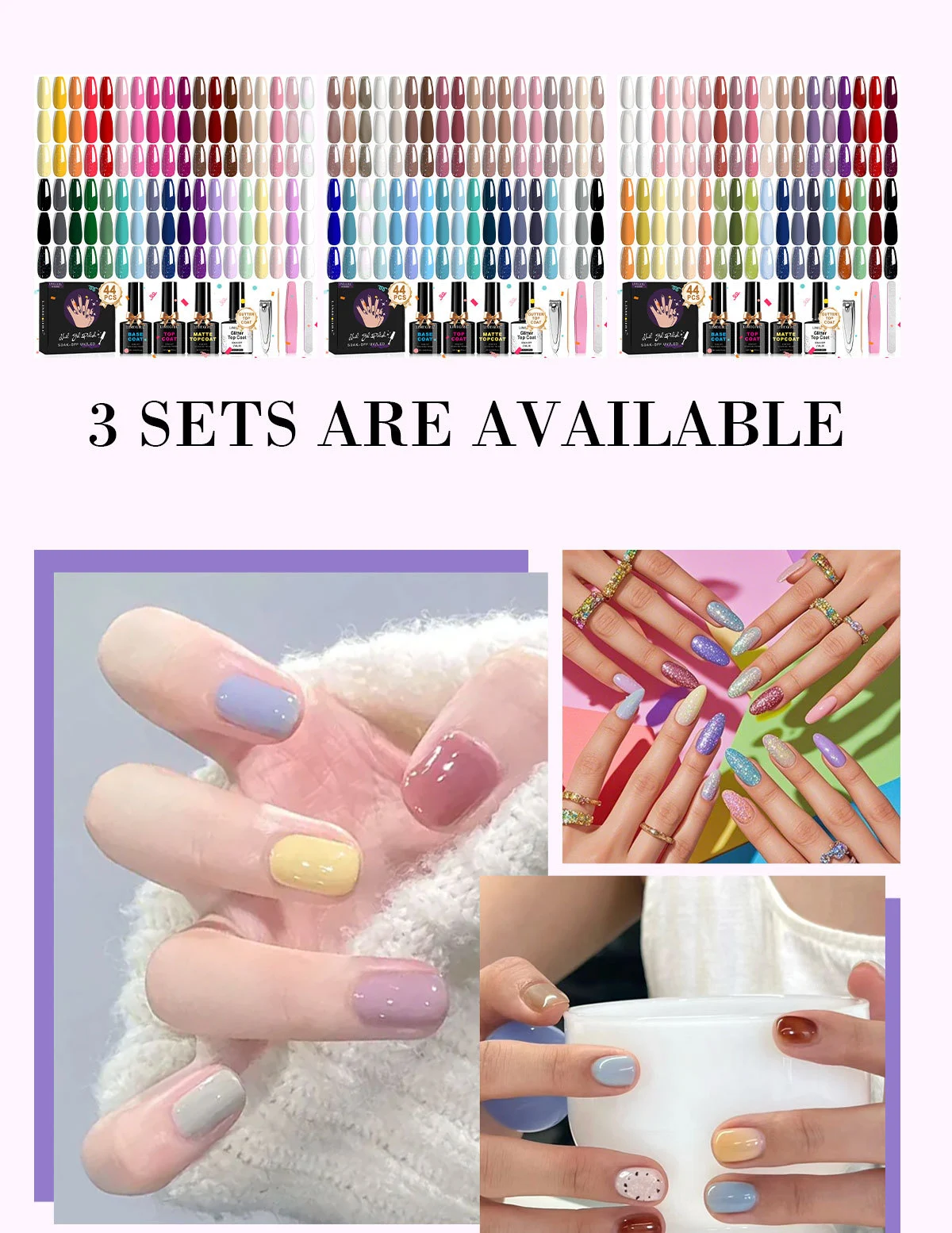 Gel Nail Polish Kit 36 Colors Soak Off UV LED Gel Polish Set with Base Matte Glitter Top Coat 4 gel nail polish kit 36 colors set spu1003100787207 desc 4