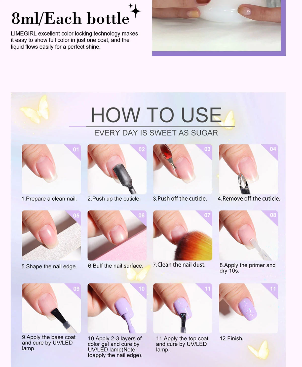 Gel Nail Polish Kit 36 Colors Soak Off UV LED Gel Polish Set with Base Matte Glitter Top Coat 5 gel nail polish kit 36 colors set spu1003100787207 desc 5