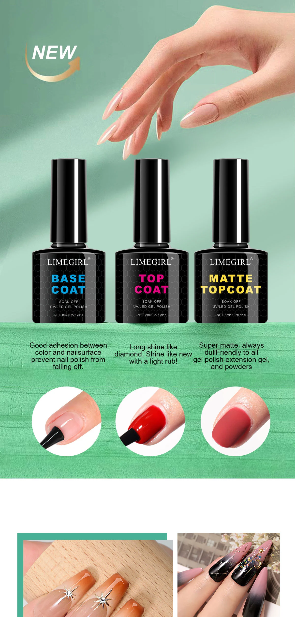 Gel Nail Polish Kit - Professional 20 Colors Morandi Manicure Set with Base and Top Coat 5 gel nail polish kit morandi set spu997733998709 desc 5