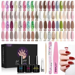 Gel Nail Polish Kit with UV Light and Drill - 43 Pcs Professional Manicure Starter Set with 24 Colors Soak Off Gel Polish