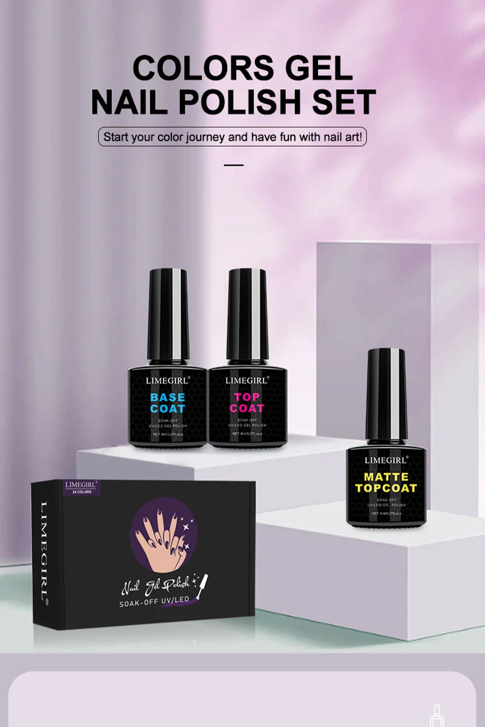 Gel Nail Polish Kit with UV Light and Drill - 43 Pcs Professional Manicure Starter Set with 24 Colors Soak Off Gel Polish 1 gel nail polish kit with uv light drill spu911344851948 desc 1