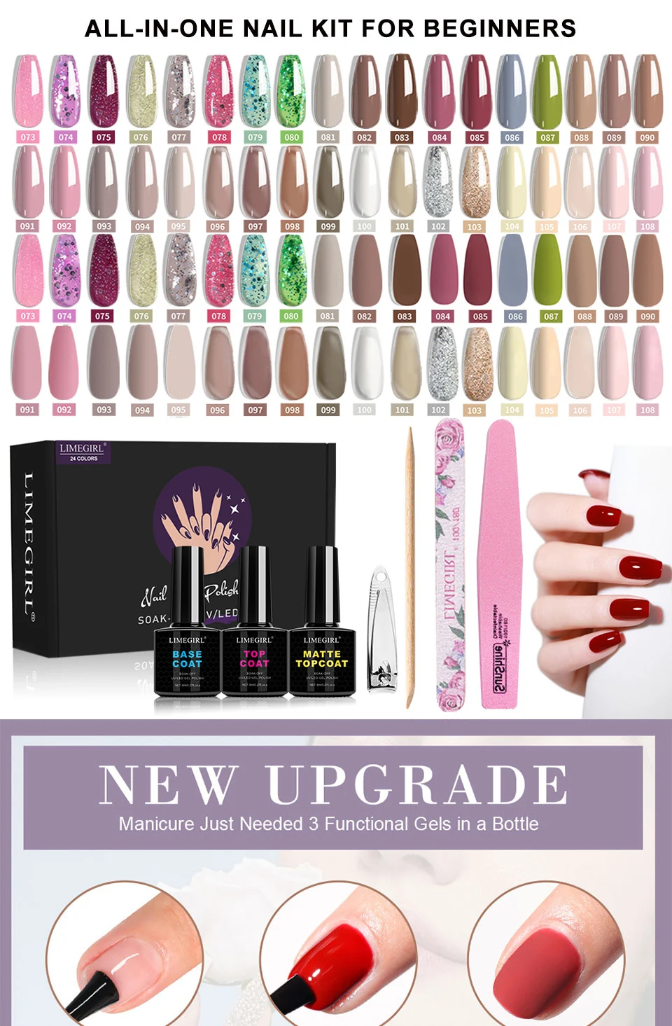 Gel Nail Polish Kit with UV Light and Drill - 43 Pcs Professional Manicure Starter Set with 24 Colors Soak Off Gel Polish 3 gel nail polish kit with uv light drill spu911344851948 desc 3