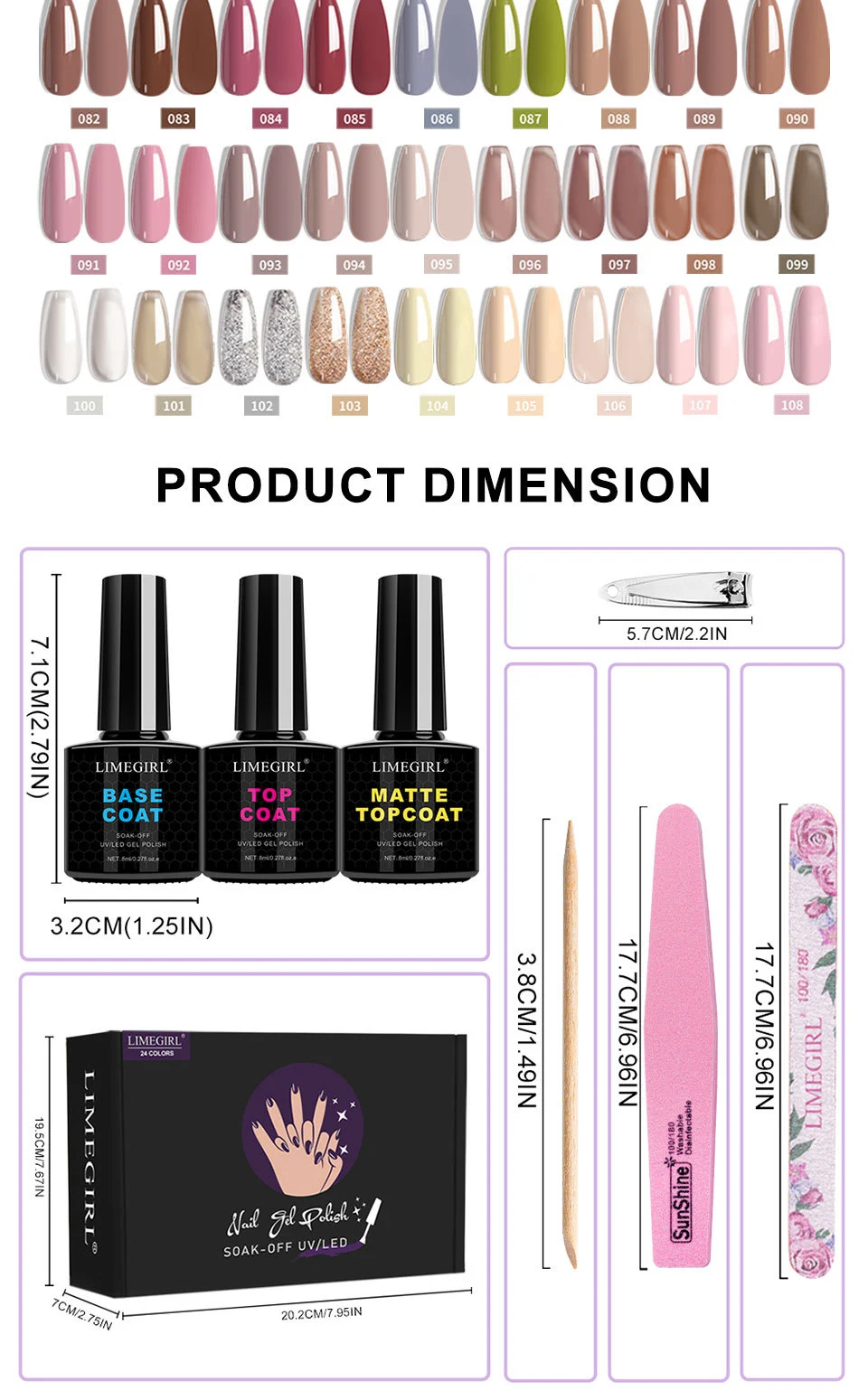 Gel Nail Polish Kit with UV Light and Drill - 43 Pcs Professional Manicure Starter Set with 24 Colors Soak Off Gel Polish 7 gel nail polish kit with uv light drill spu911344851948 desc 7