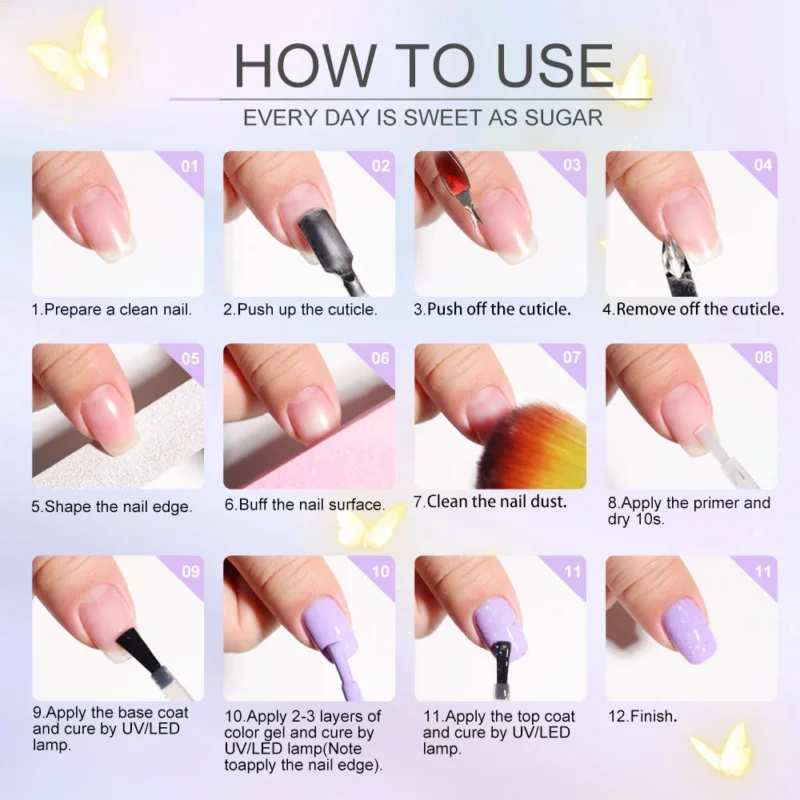 Gel Nail Polish Set 24 Colors Limegirl Spu808409214116 5