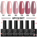 Gel Nail Polish Set 6 Colors Soak Off UV LED Professional Manicure Kit