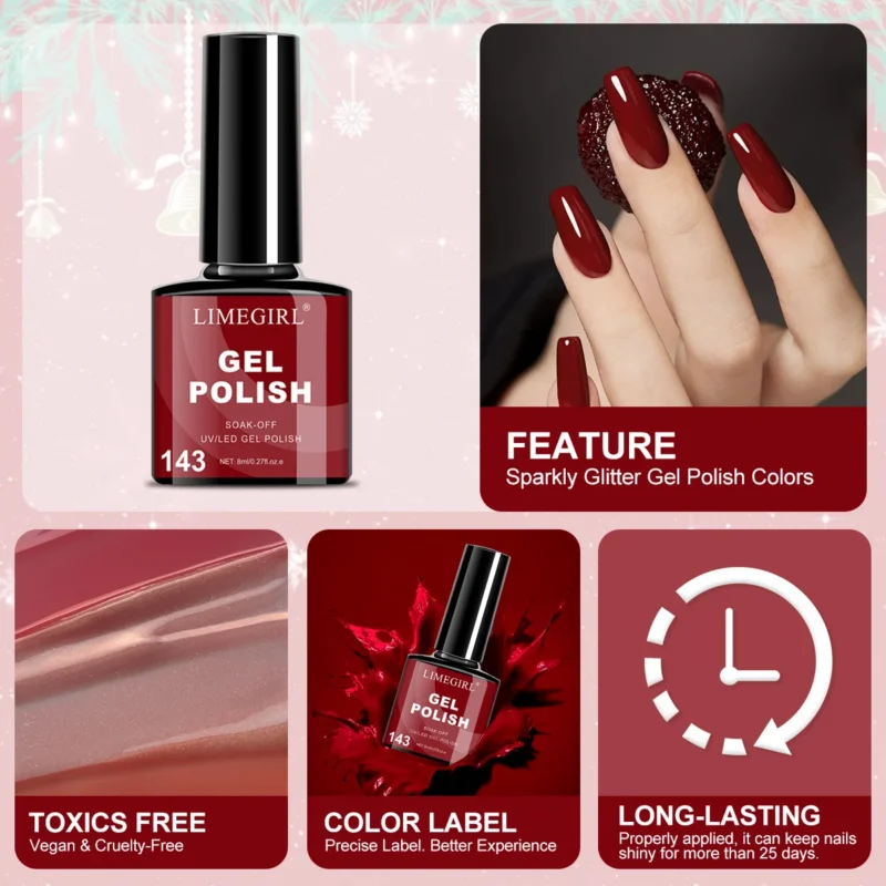 Gel Nail Polish Set 7 Colors Limegirl Spu998048478357 4