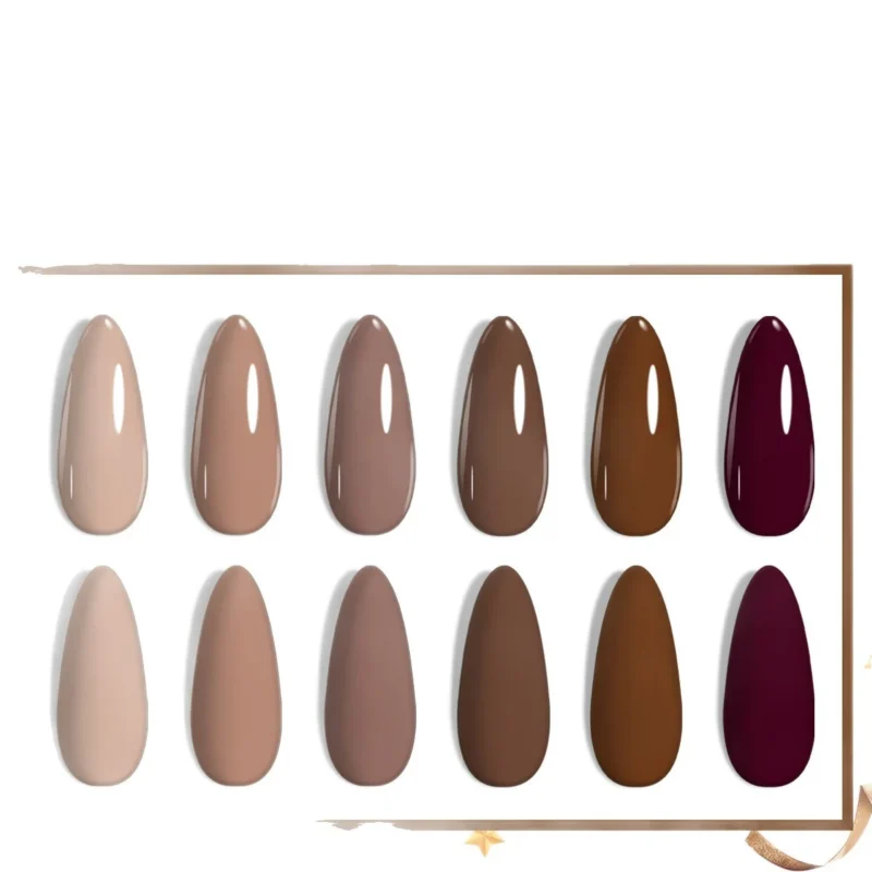Gel Nail Polish Set Brown Coffee Series 6pcs Spu941581217190 5