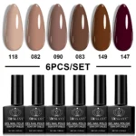 Gel Nail Polish Set Brown Coffee Series 6pcs Spu941581217190 6