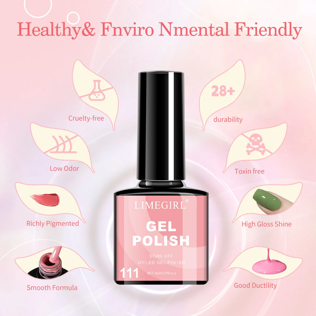 Gel Nail Polish Set Limegirl 24 Colors UV LED Soak Off Professional Manicure Kit with Base and Top Coat 5 gel nail polish set limegirl 24 colors spu999537809136 desc 5