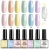 6 Colors + Glitter Top Coat Summer Playful Brightening Set