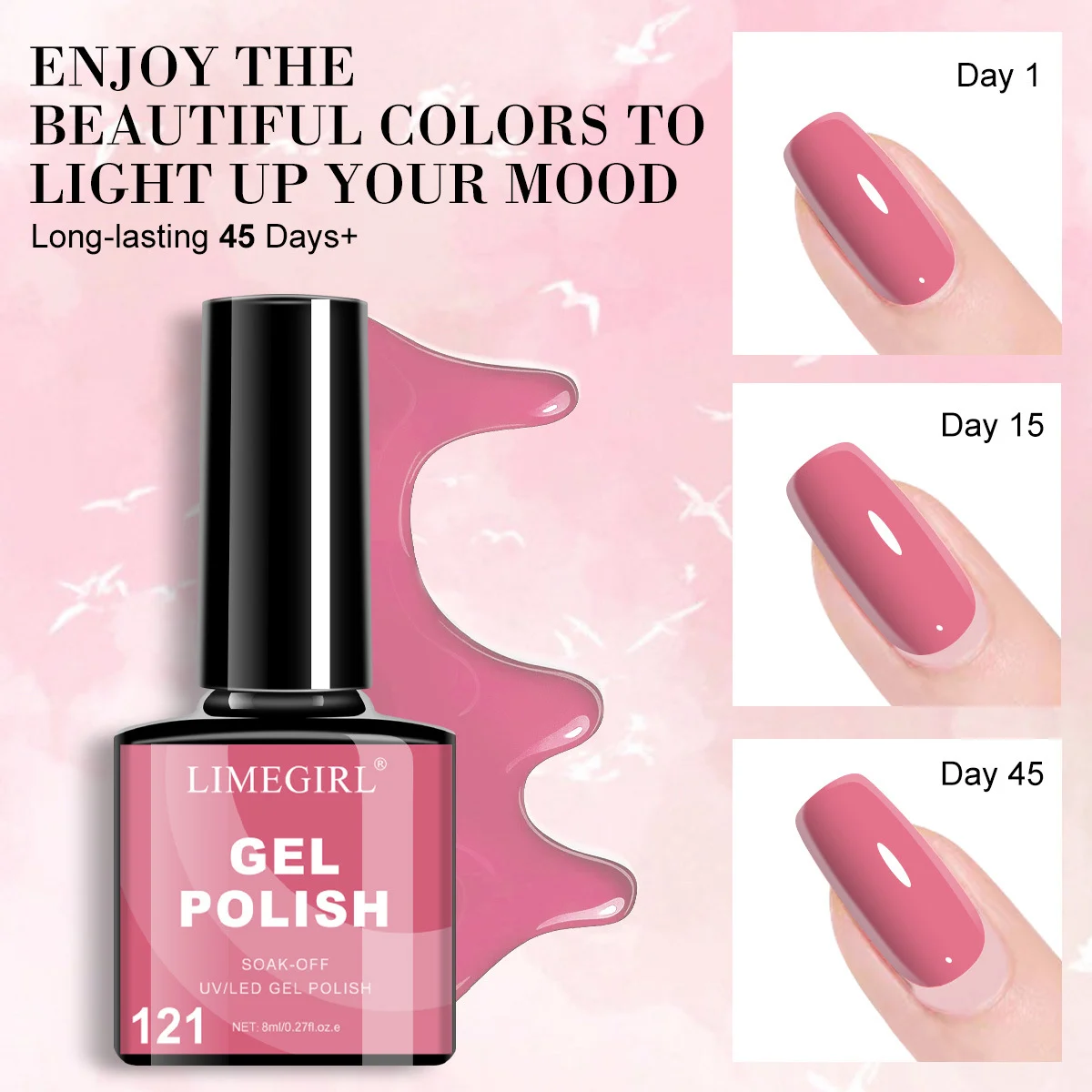 Gel Nail Polish Set LIMEGIRL 6 Colors Soak Off UV LED Professional Manicure Kit 6 gel nail polish set limegirl spu998052846207 desc 6