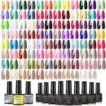 Gel Nail Polish Set for Professional Manicure, UV LED Soak-Off Solid Color Nail Art Gel, 7.5ml