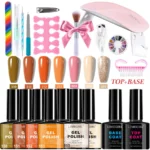 Gel Polish Set 12 Colors UV LED Soak Off Nail Art Kit for Professional Manicure