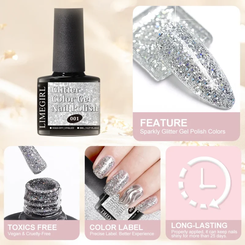 Glitter Gel Nail Polish Set 9 Colors Spu996866134942 3