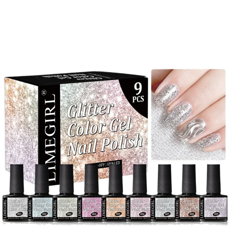 Glitter Gel Nail Polish Set 9 Colors Spu996866134942 6