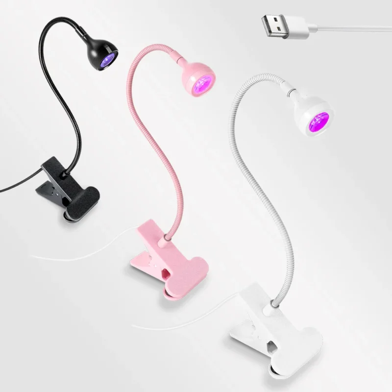 Gooseneck LED Nail Lamp Portable Clip-on UV Light for Gel Curing and Nail Extensions