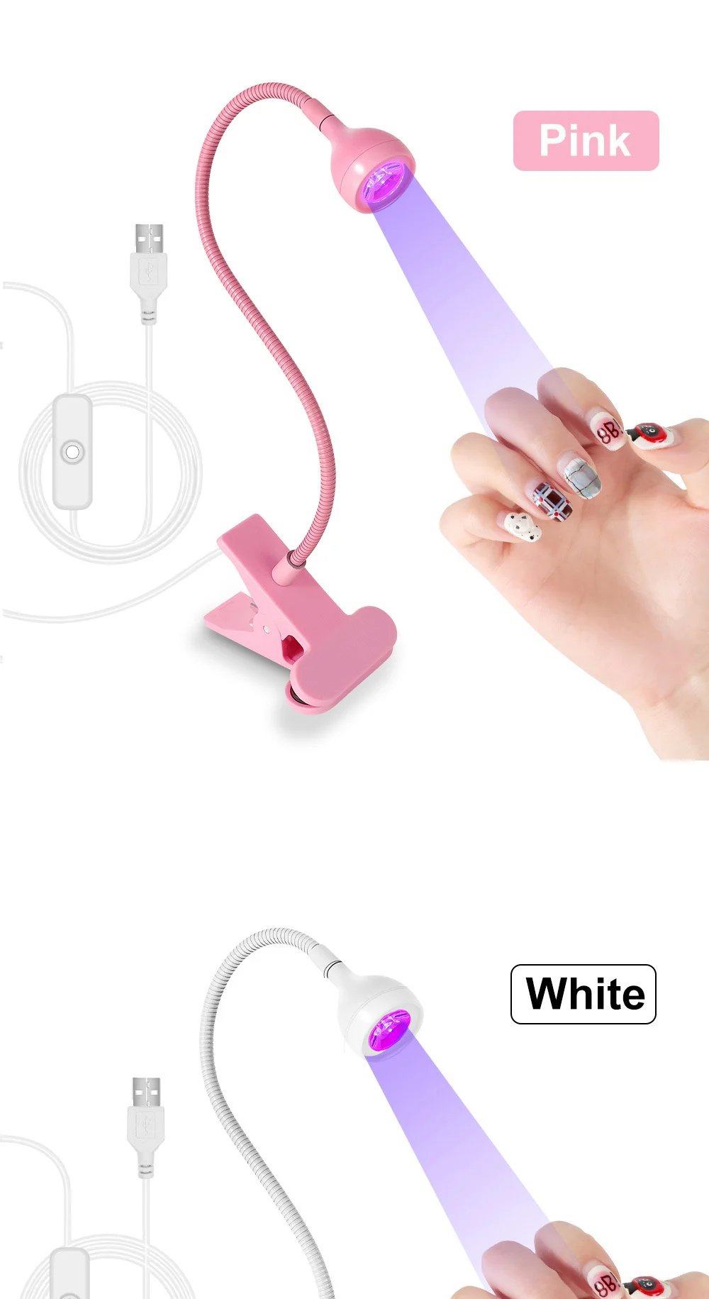 gooseneck led nail lamp portable uv clip spu965168056244 desc 7