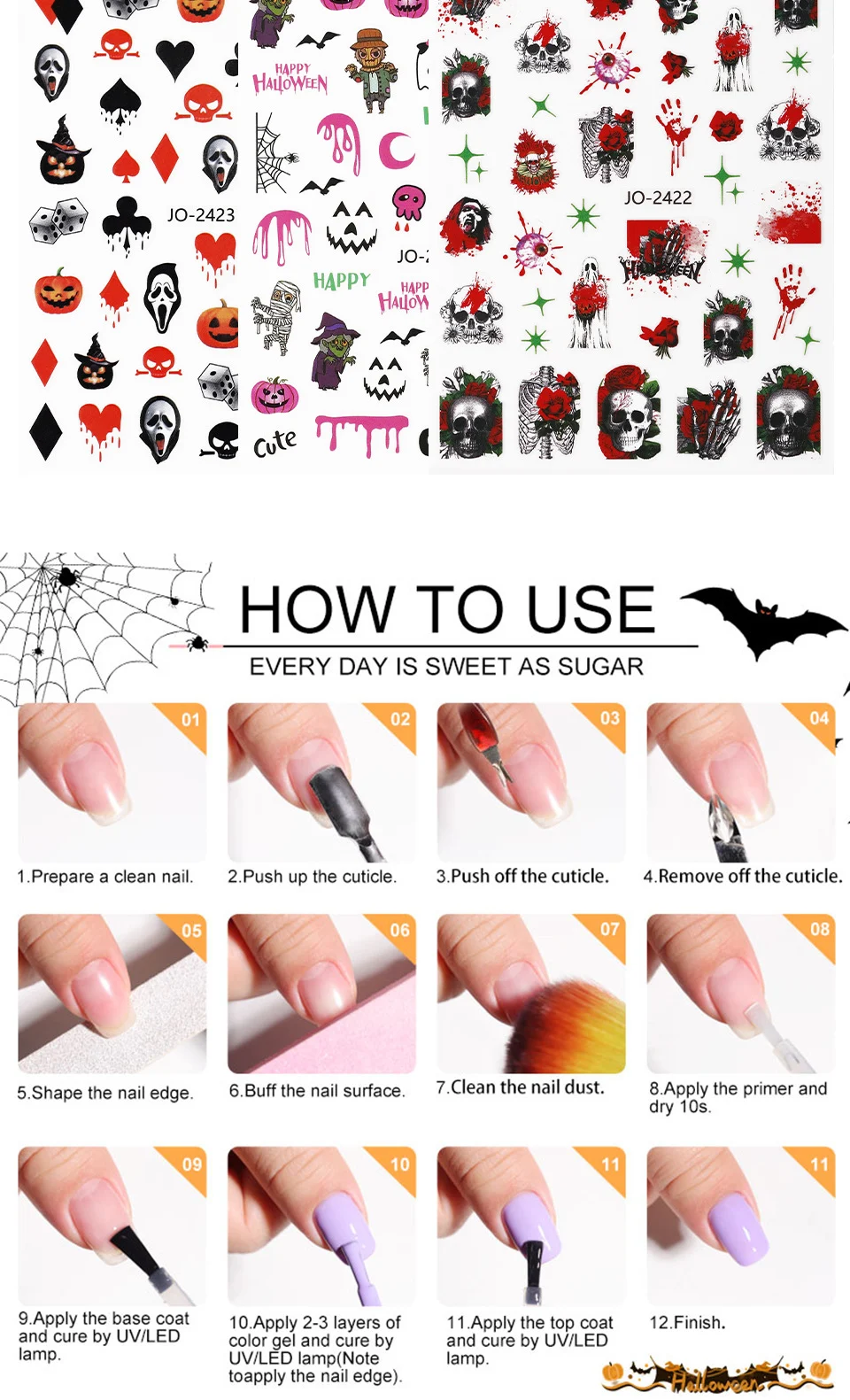 halloween nail art kit gel polish set spu729944692390 desc 5