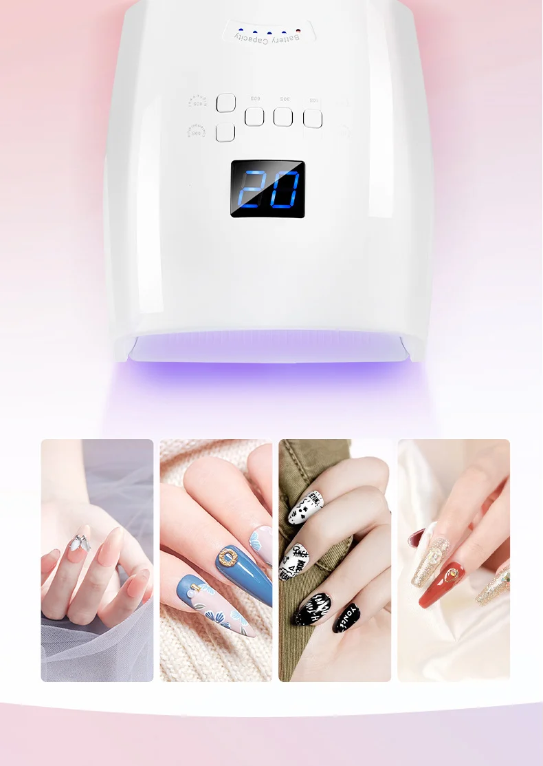 LED Nail Lamp 66W Wireless Rechargeable S10 UV Nail Dryer for Gel Polish Professional Manicure Machine 3 led nail lamp 66w wireless rechargeable spu811091521406 desc 3
