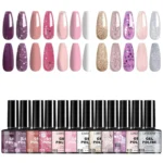 Limegirl 12 Color Gel Nail Polish Set Macaron Glitter Kit Spu998808659663 6