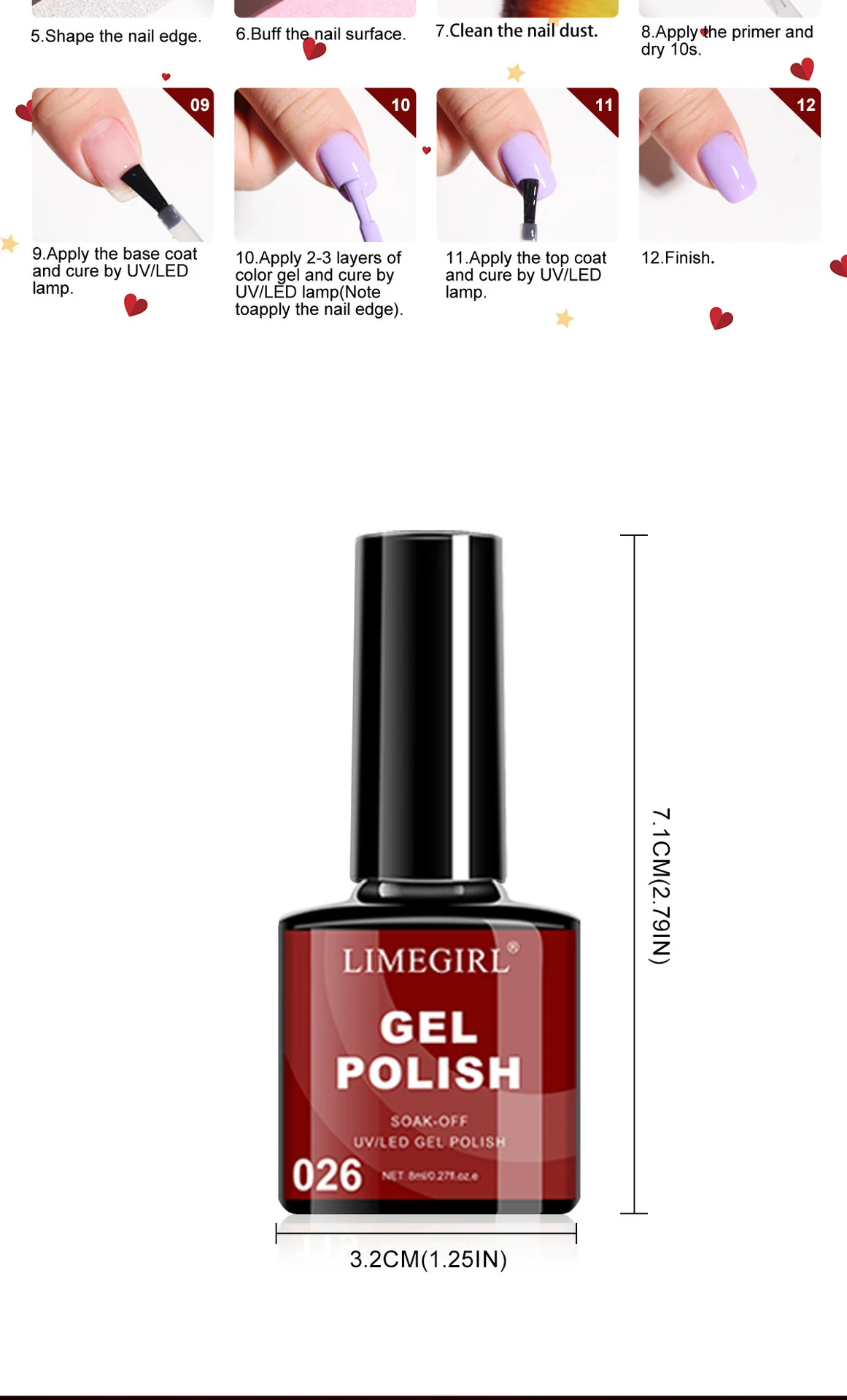 limegirl 12 color gel nail polish set macaron glitter kit spu998808659663 desc 6