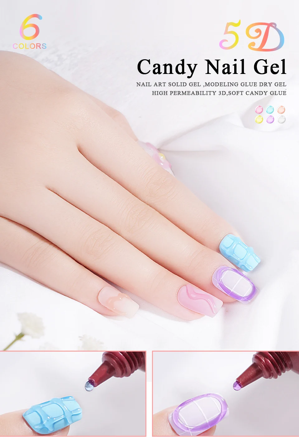 Limegirl 3D Nail Art Sculpting Gel - 5D Candy Modeling, Thermal Color Change & Spider Drawing UV LED Soak Off Manicure Paste 10 limegirl 3d nail art sculpting gel kit spu901469564410 desc 10