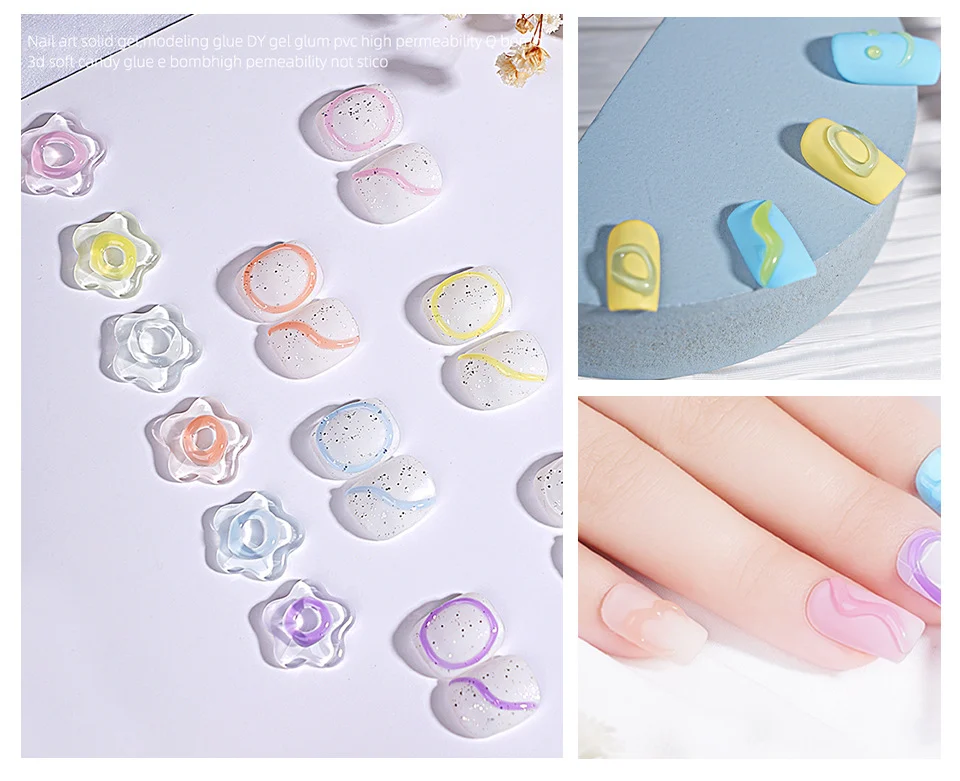 Limegirl 3D Nail Art Sculpting Gel - 5D Candy Modeling, Thermal Color Change & Spider Drawing UV LED Soak Off Manicure Paste 17 limegirl 3d nail art sculpting gel kit spu901469564410 desc 17