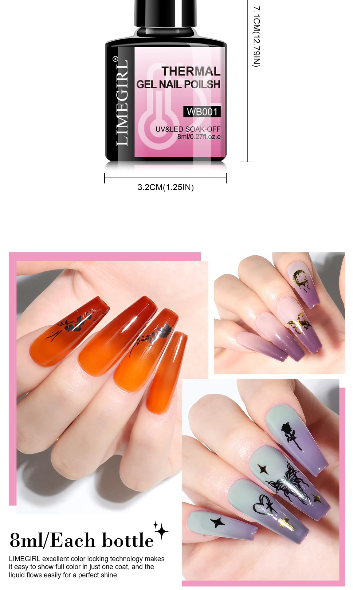 Limegirl 3D Nail Art Sculpting Gel - 5D Candy Modeling, Thermal Color Change & Spider Drawing UV LED Soak Off Manicure Paste 24 limegirl 3d nail art sculpting gel kit spu901469564410 desc 24