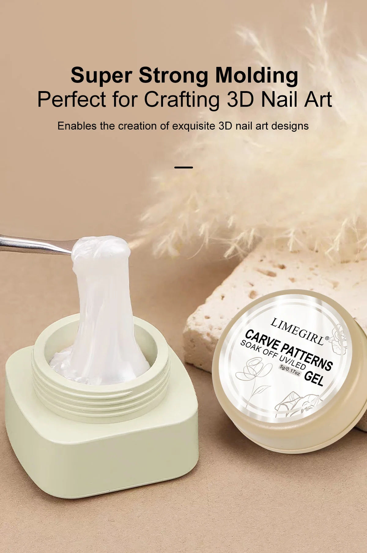 Limegirl 3D Nail Art Sculpting Gel - 5D Candy Modeling, Thermal Color Change & Spider Drawing UV LED Soak Off Manicure Paste 4 limegirl 3d nail art sculpting gel kit spu901469564410 desc 4