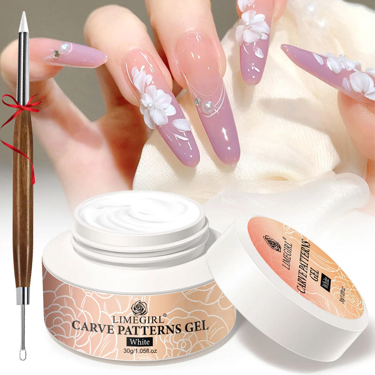 Limegirl 3D Nail Carving Gel Set Non-Stick Solid Modeling Clay for Embossed Art & DIY Sculpture 1 limegirl 3d nail carving gel kit spu1006964469852 desc 1