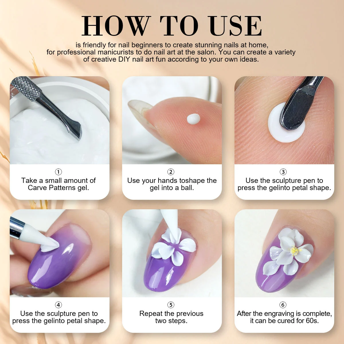 Limegirl 3D Nail Carving Gel Set Non-Stick Solid Modeling Clay for Embossed Art & DIY Sculpture 3 limegirl 3d nail carving gel kit spu1006964469852 desc 3