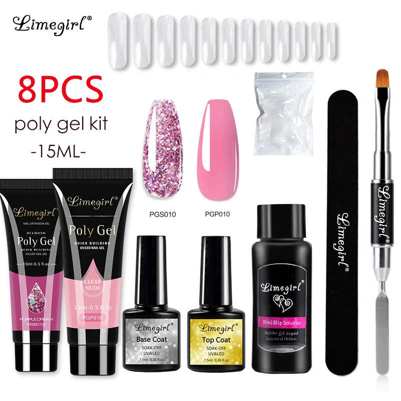 limegirl 8pcs poly gel nail extension kit spu651943769829 desc 3