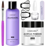 Acrylic Nail Kit Professional Set with 120g Acrylic Powder and EMA Monomer Liquid for Nail Extensions